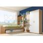 Chambre à coucher pour enfant Skander - Bois MDF stratifié - Blanc, chêne Chambre à coucher pour enfant Skander - Bois MDF stratifié - Blanc, chêne