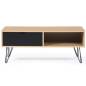 Meuble Tv Vintage - 90*50*25 cm - Bois MDF Stratifié, fer - chêne, noir 
