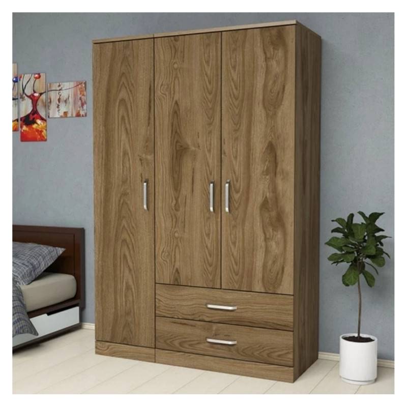 Armoire MDF effet bois 120*190*50 Disponible sur baity.tn