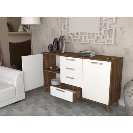 Console Chêne et blanc