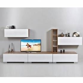 Meuble TV white - 240*40*30 cm - Bois MDF stratifié -Blanc, sonoma