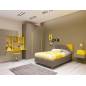 Chambre à coucher cyrine pour enfant - Bois MDF stratifié - Jaune, Gris 