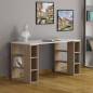 Bureau junior - 120*75*50 cm - Bois MDF stratifié - Blanc et chêne sonoma 