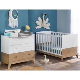 Chambre bébé Archipel - Chêne et blanc