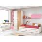 Chambre à coucher line pour enfant - Bois MDF Stratifié - Blanc, Beige, Rose
