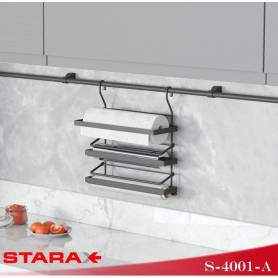 Porte 3 rouleaux accrochable S-4001-A +Tube 80cm et 2 supports STARAX