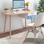 Bureau scandinave - 120*75*50 cm - Bois MDF Stratifié - Blanc, bleu, chêne