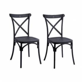 Sofpince Lot de 2 chaises - METALLICA - Noir