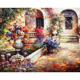 Tableau décoratif Jardin peinture - 100 x 80 cm