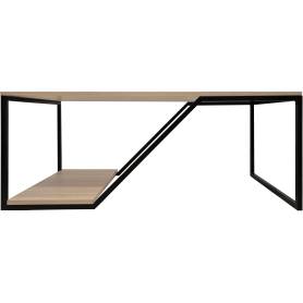 Table basse Zeta L.120 x L.60 x H45 - Plateau effet bois - style épuré- 