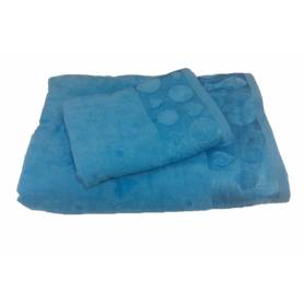 Serviettes de bain - 100% Coton - 145 x 85 + 85 x 50 cm - Bleu