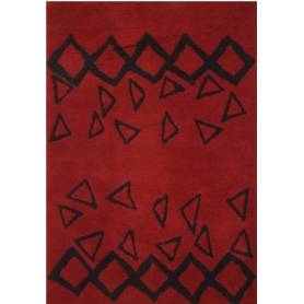 Tapis Douga - Tapis berbère fait main en pure laine de mouton  Rouge - 130 cm  x  190 cm 