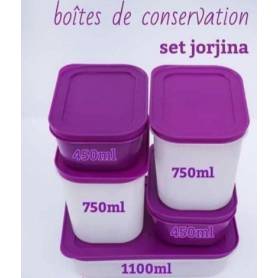 Boites de conservation - 5 pièces - plastique / 2 en 450 ml / 2 en 750 ml / 1 en 1100