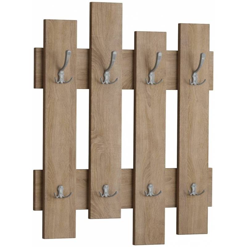 Porte manteaux - 80*70 cm - Bois MDF stratifié - chêne 