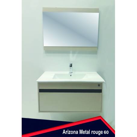 Vasque et miroir Arizona 60 métallique - 60*45 cm