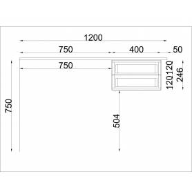 Bureau scandinave - 120*75*50 cm - Bois MDF Stratifié - Blanc, bleu, chêne 