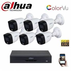 Dahua Pack 6 Caméras surveillance 2MP + XVR 8 - color vu - full color