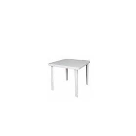 Sofpince Table Carré - Plastique - Pour intérieur et extérieur - Blanc