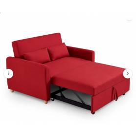 Fauteuil convertible Laura- 120*190 - Rouge