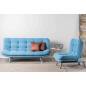 Ensemble canapé et fauteuil convertible MISA-Bleu Ciel