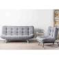 ENSEMBLE CANAPÉ ET FAUTEUIL CONVERTIBLE MISA-Gris 