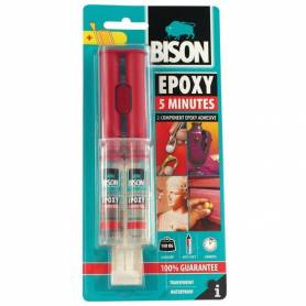 "Bison" Colle epoxy 5 Minutes - Transparente - 24 ml