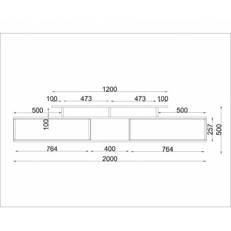 Meuble Tv  Chêne et Blanc