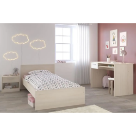 Chambre à coucher  Fares pour enfant - chêne et blanc