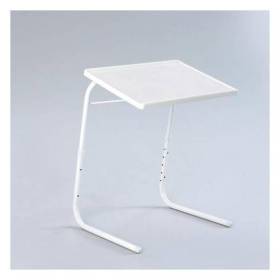 Table Ajustable Portable et Pliante en Mate - Blanc