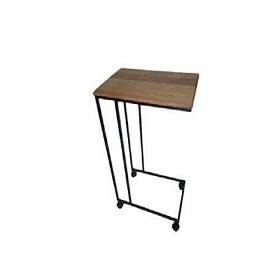 Table multitâche haute en bois et acier - 60X38X60 cm - Noble bois 