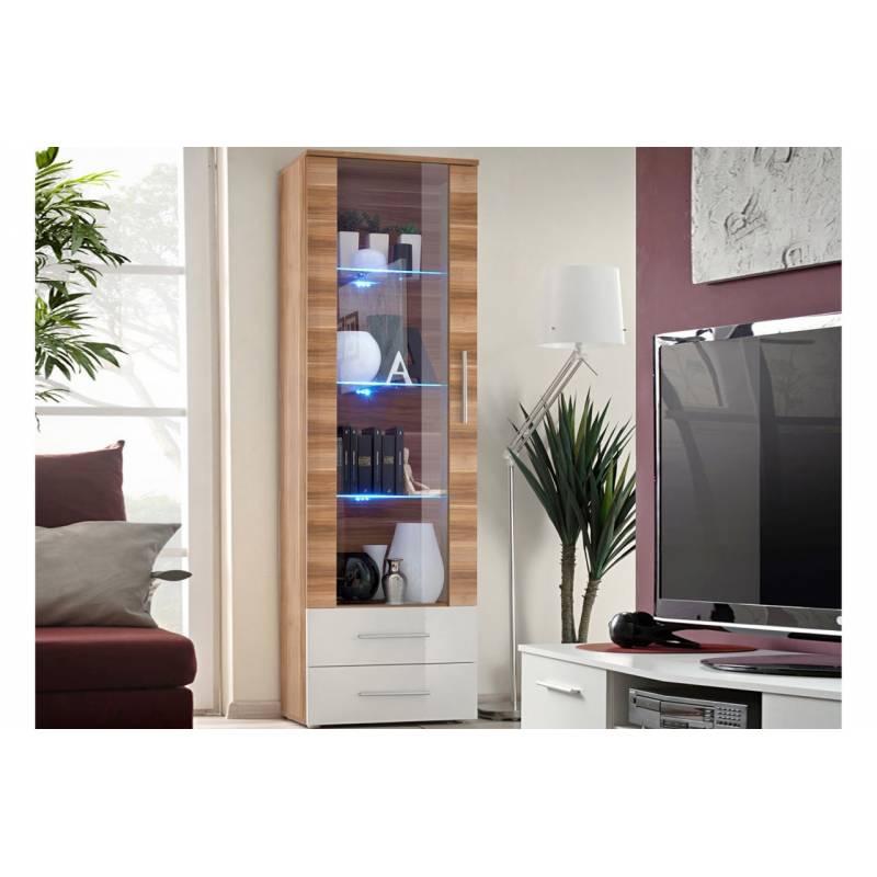 Vitrine moderne avec deux tiroir blanc