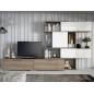 Meuble TV   - Chêne & Blanc - Bois MDF stratifié