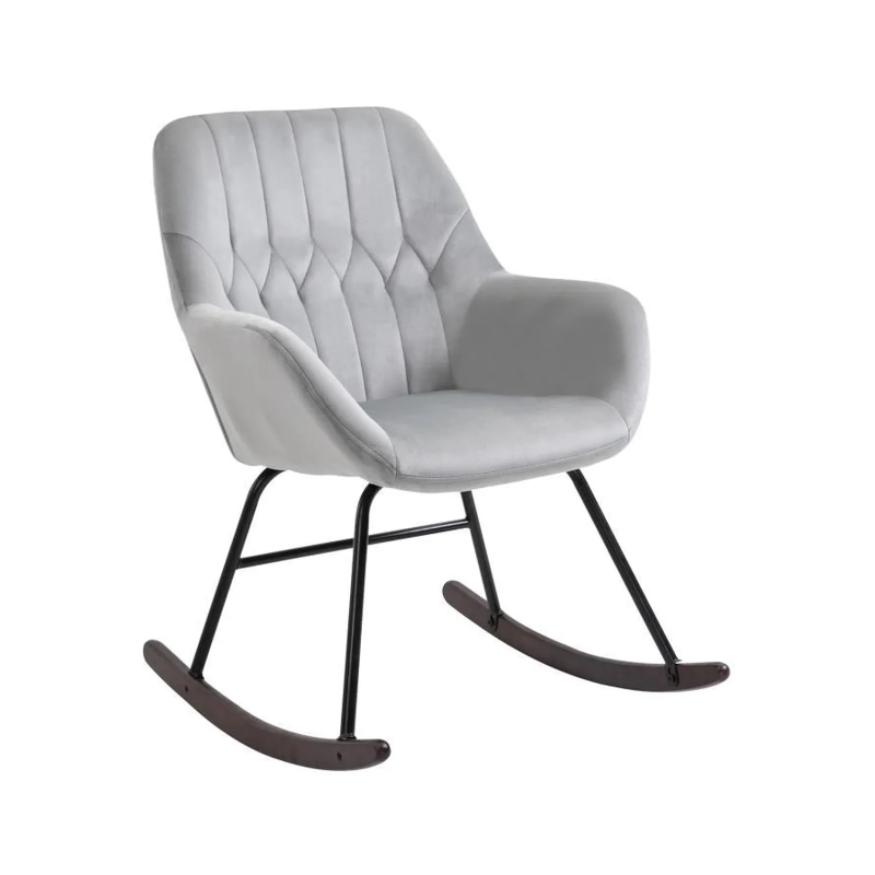 Chaise à bascule OSLO - Gris clair 61L x 88H cm x 70P Chaise à bascule OSLO - Gris clair 61L x 88H cm x 70P