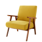 Fauteuil Vintage - Jaune H1m00cm x L70cm x P70cm