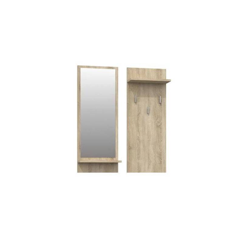 Meuble d'entré et Porte-Manteau CHÊNE  - RIVA - H90 cm * P16 cm* L 70cm