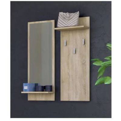 Meuble d'entré et Porte-Manteau CHÊNE  - RIVA - H90 cm * P16 cm* L 70cm