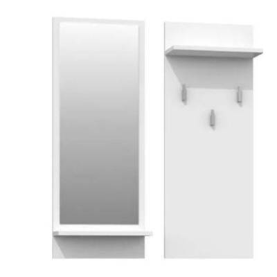  Meuble d'entré et Porte-Manteau Blanc  - RIVA - H90 cm * P16 cm* L 70cm