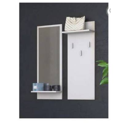 Meuble d'entré et Porte-Manteau Blanc  - RIVA - H90 cm * P16 cm* L 70cm