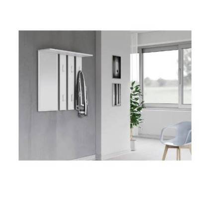 ,Meuble d'entrée Porte-Manteau Opal - Blanc  H82 cm * P15 cm * L85 cm