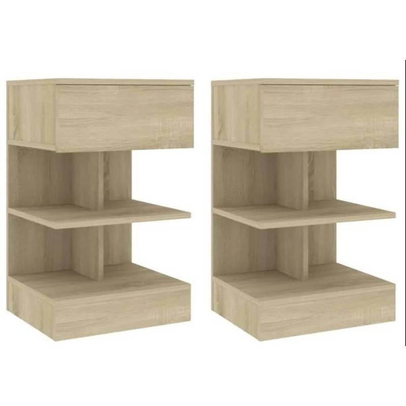 Lot de deux tables de chevet Chêne