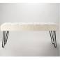 Banc En Métal Pouf Industriel  -  Blanc  - L120cm * H45cm * P40cm