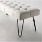 Banc En Métal Pouf Industriel  -  Blanc  - L120cm * H45cm * P40cm
