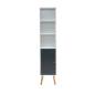 Colonne de rangement salle de bain blanc et gris - style scandinave L30xP30cmxH139cm