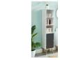 Colonne de rangement salle de bain blanc et gris - style scandinave L30xP30cmxH139cm