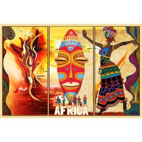 Tableau décoratif en vinyle - Danse Africaine abstraite - 65 x 105 cm
