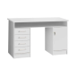 Bureau droit à clés avec 1 porte et 4 tiroirs-MDF stratifié-130*80*50cm Bureau droit à clés avec 1 porte et 4 tiroirs-MDF stratifié-130*80*50cm