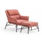 Fauteuil Telsa  Rose  avec pouf  -  Métal  