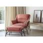 Fauteuil Telsa  Rose  avec pouf  -  Métal  