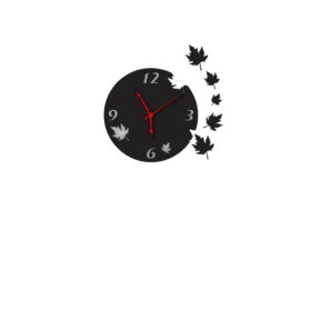 Clock has leaves