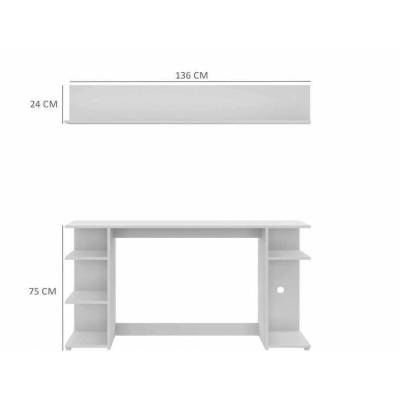 bureau design blanc 136*75*50cm